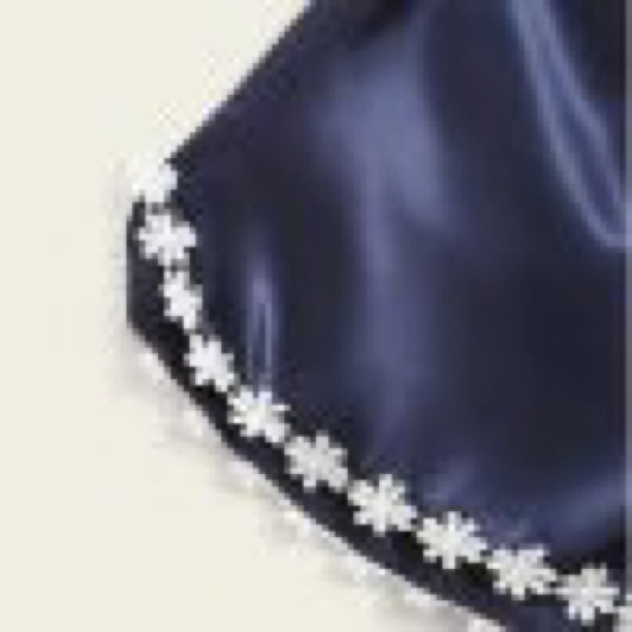 NAVY SATIN SHORTS PJ SET -New - Picture 2 of 6